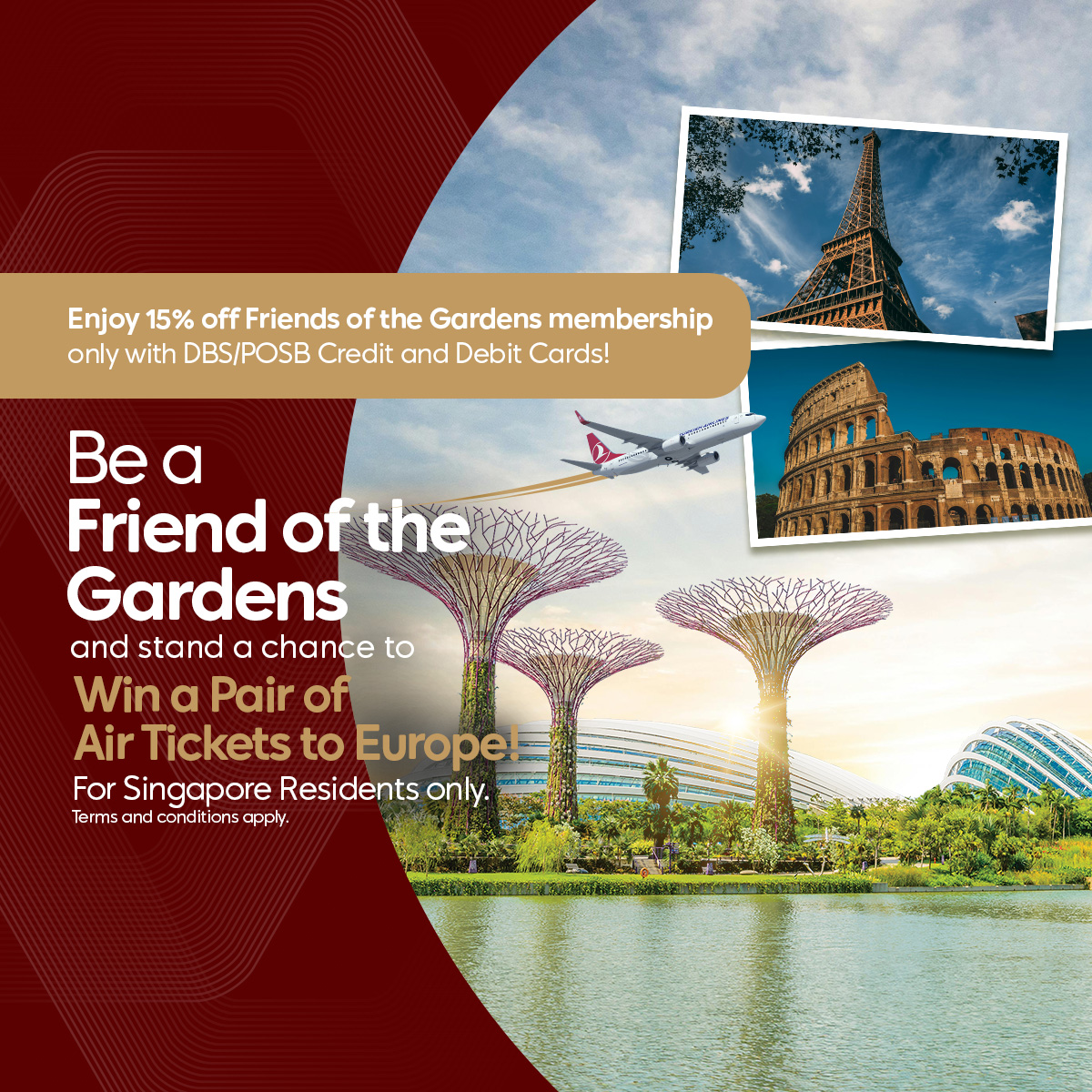 Be a Friend of the Gardens and stand a chance to win a pair of air tickets to Europe!