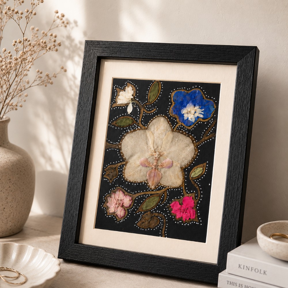 Get Crafty! &ndash; Batik-Inspired Pressed Flowers on Cardstock by When Stars Align
