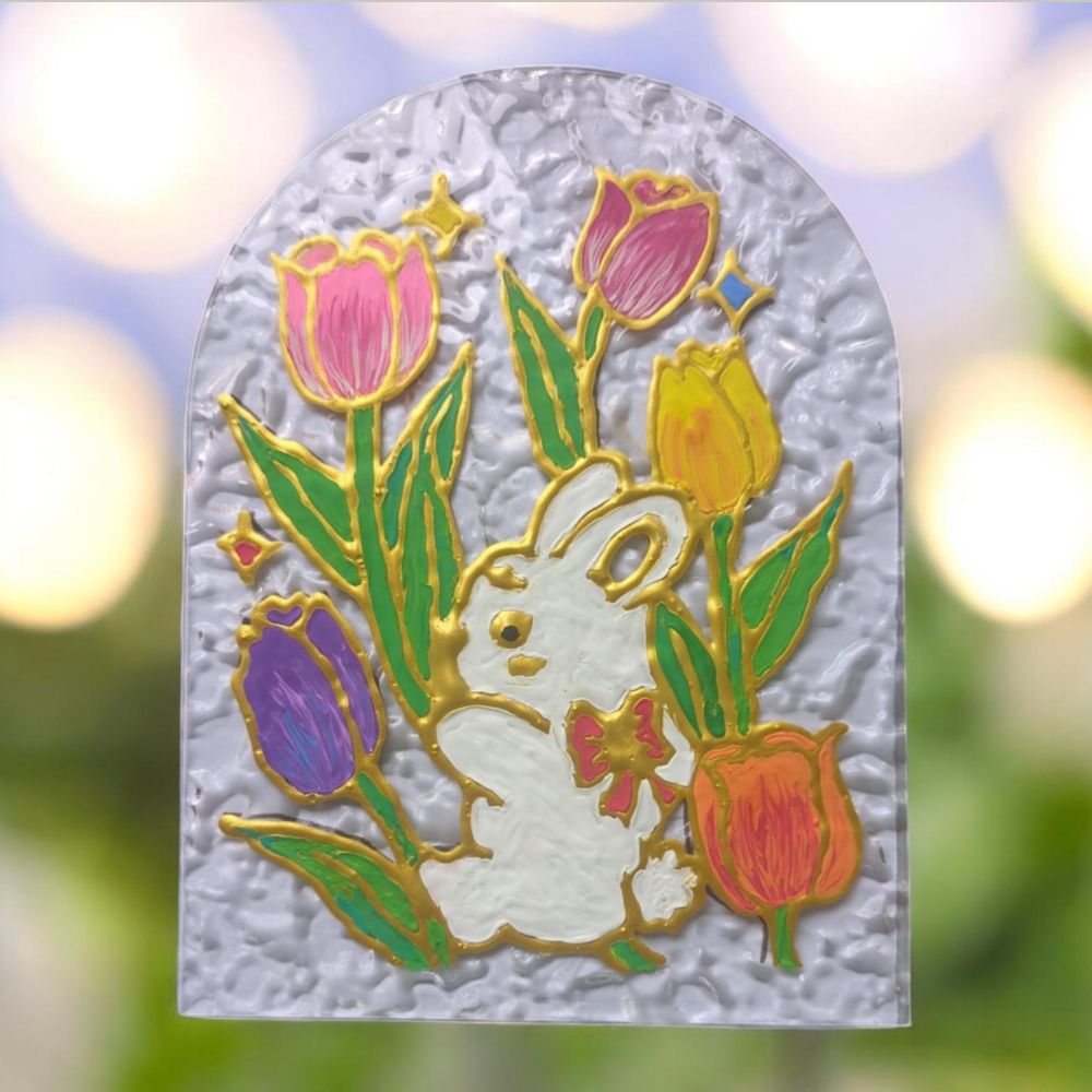 Get Crafty! - Tulip Stained Glass Painting by Esty Art