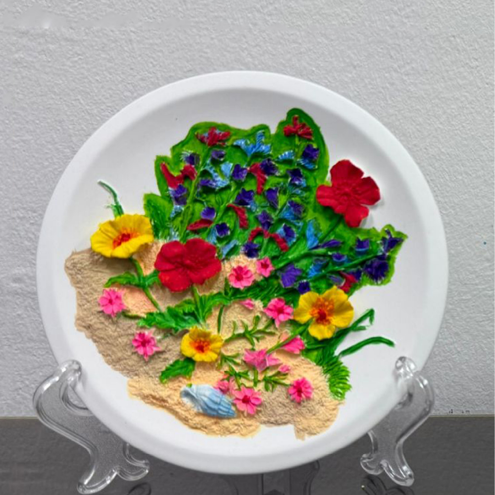 Get Crafty! - Spring Bloom Sculpture Plate Painting by Esty Art