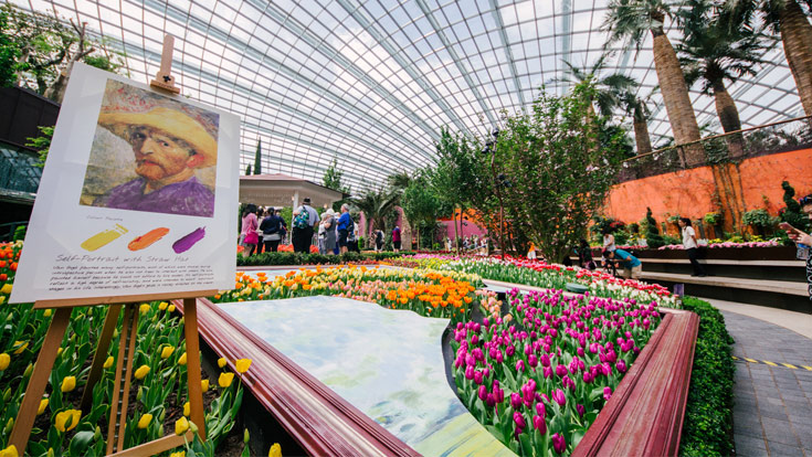 Vincent van Gogh and his paintings provide the inspiration for this year’s Tulipmania at Gardens by the Bay.