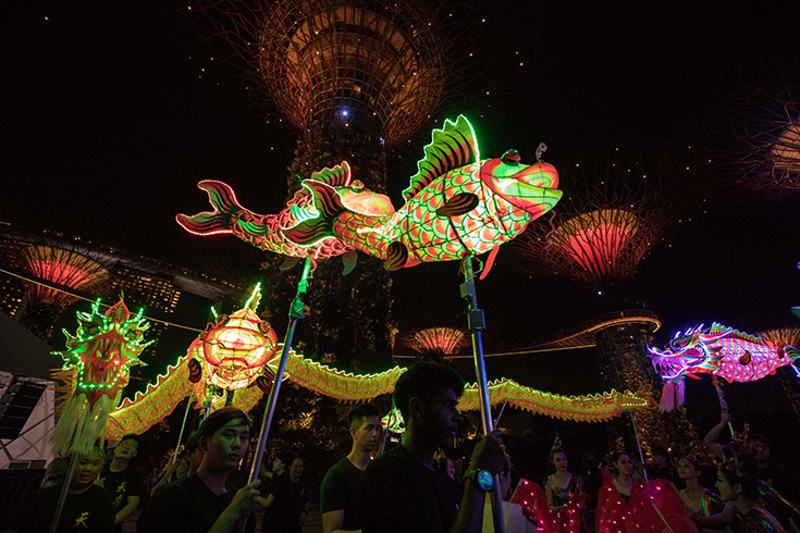 Dancers from Tian Eng Dragon & Lion Dance Centre will present the “Carps Leaping Over the Dragon’s Gate” performance on 9 and 10 February, as part of Gardens by the Bay’s Chinese New Year celebrations.