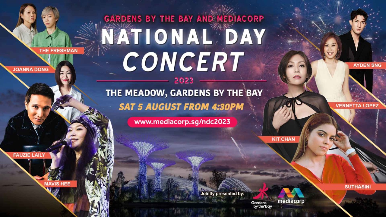 The full-scale edition of the Gardens by the Bay and Mediacorp National Day Concert returns to celebrate Singapore’s 58th birthday with an electrifying line-up of local stars and an inaugural fireworks display!