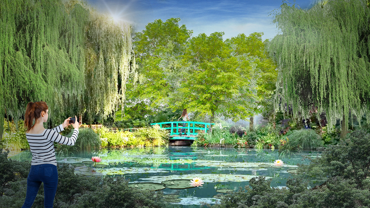 Other highlights include the Japanese bridge and water lilies – a bloom featured in a floral display for the first time – both well-known features of Monet’s Water Garden.