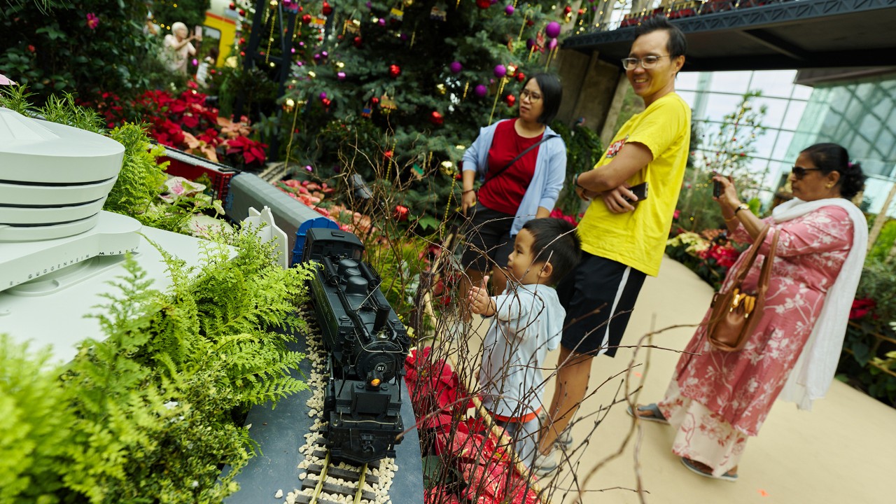The debut Gardens by the Bay Christmas Train Show floral display in Flower Dome  brings the experience of an iconic American festive tradition on a scale never seen here before