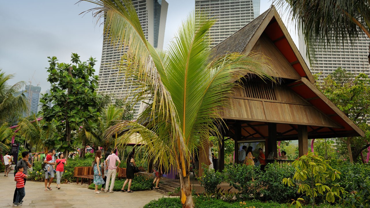 Kampung house in the Malay Garden