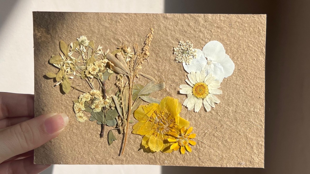 Get Crafty! – Pressed Florals on Upcycled Postcards by When Stars Align